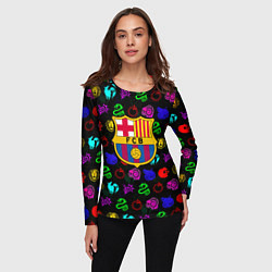 Лонгслив женский Barcelona neon games logo, цвет: 3D-принт — фото 2