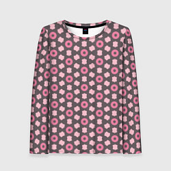 Лонгслив женский Абстрактная розовая текстура, цвет: 3D-принт