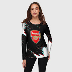 Лонгслив женский Арсенал краски глитч текстура, цвет: 3D-принт — фото 2