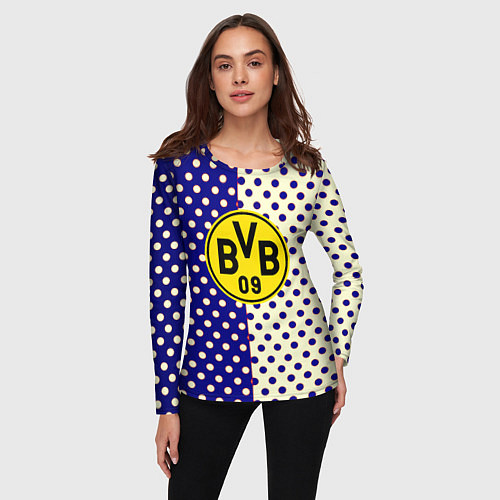 Женский лонгслив Borussia точки текстура / 3D-принт – фото 3