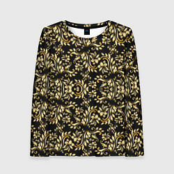 Лонгслив женский Народная русская роспись - позолота паттерн, цвет: 3D-принт