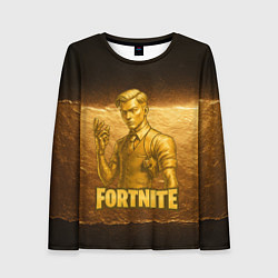 Лонгслив женский Fortnite золотой Мидас, цвет: 3D-принт