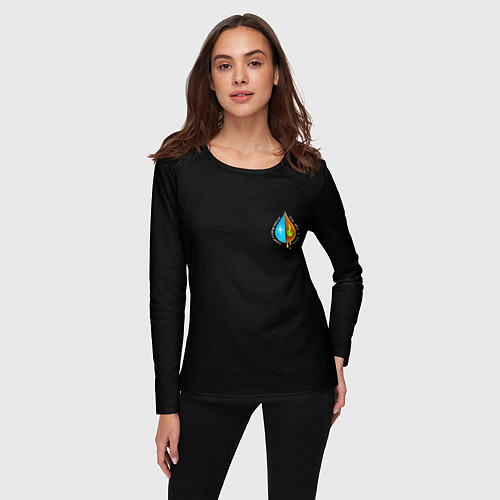 Женский лонгслив Лучше вода у друга полноцветный узор / 3D-принт – фото 3