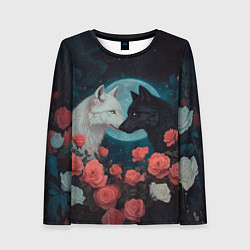 Лонгслив женский Влюбленные волки, цвет: 3D-принт