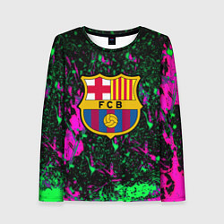 Лонгслив женский Барселона кислотные неоновые краски, цвет: 3D-принт