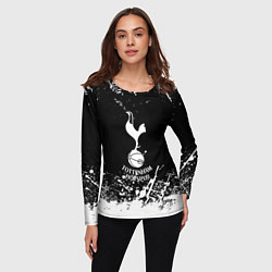 Лонгслив женский Тоттенхэм Хотспур белые краски, цвет: 3D-принт — фото 2