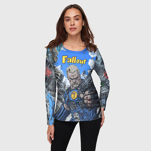 Женский лонгслив Fallout брутальный седьмой / 3D-принт – фото 3