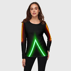 Лонгслив женский Color neon green, цвет: 3D-принт — фото 2