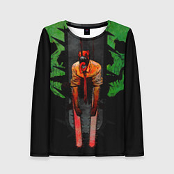 Женский лонгслив Дэндзи с черепами Человек бензопила