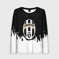 Лонгслив женский Juventus белый огонь, цвет: 3D-принт