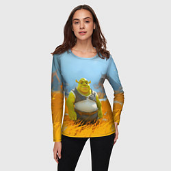Лонгслив женский Шрек в поле, цвет: 3D-принт — фото 2