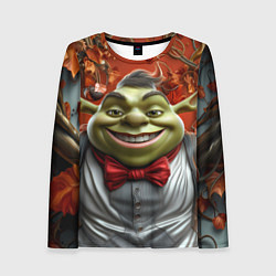 Лонгслив женский Шрек в деловом костюме, цвет: 3D-принт