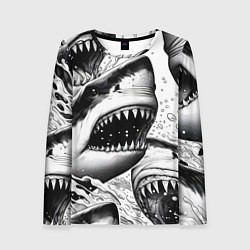 Женский лонгслив Белая акула - стая