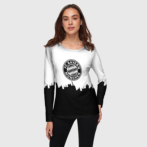 Женский лонгслив Bayern Mnchen пиксели / 3D-принт – фото 3