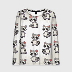Лонгслив женский Много енотов, цвет: 3D-принт