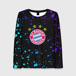 Лонгслив женский Бавария Мюнхен неоновые краски, цвет: 3D-принт