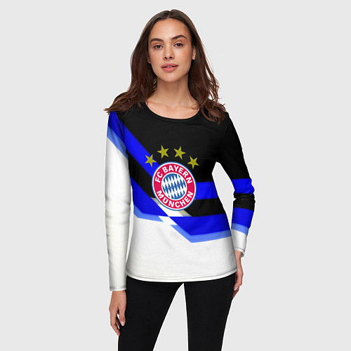 Женский лонгслив Бавария Мюнхен полосы спорт / 3D-принт – фото 3