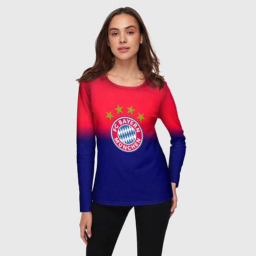 Женский лонгслив Бавария Мюнхен градиент / 3D-принт – фото 3