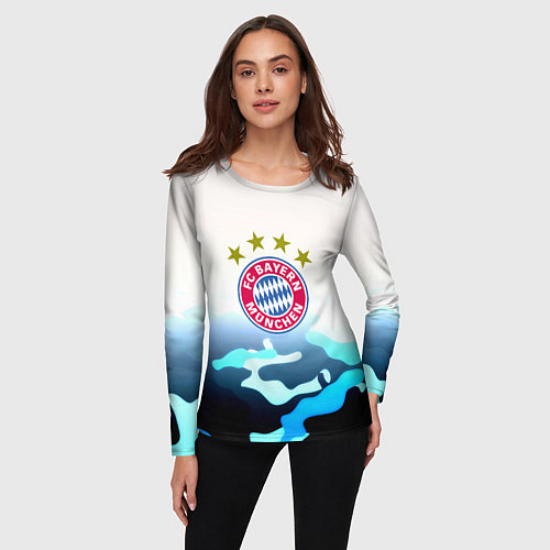 Женский лонгслив Бавария Мюнхен камуфляж / 3D-принт – фото 3
