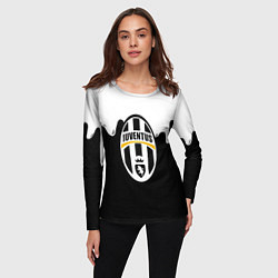 Лонгслив женский Juventus капли красок, цвет: 3D-принт — фото 2