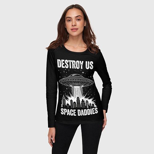 Женский лонгслив Нападение нло / 3D-принт – фото 3