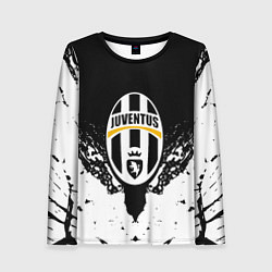 Лонгслив женский Ювентус краски всплеск текстура, цвет: 3D-принт