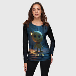 Лонгслив женский Мем игорь, цвет: 3D-принт — фото 2