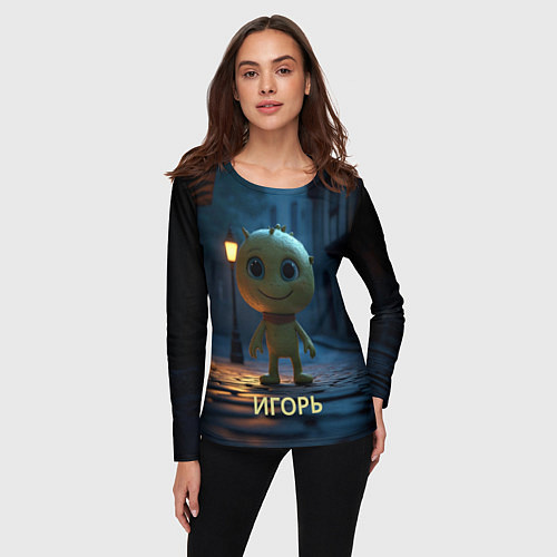 Женский лонгслив Мем игорь / 3D-принт – фото 3