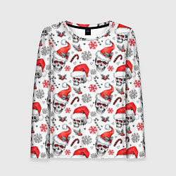 Женский лонгслив Новогодние черепа