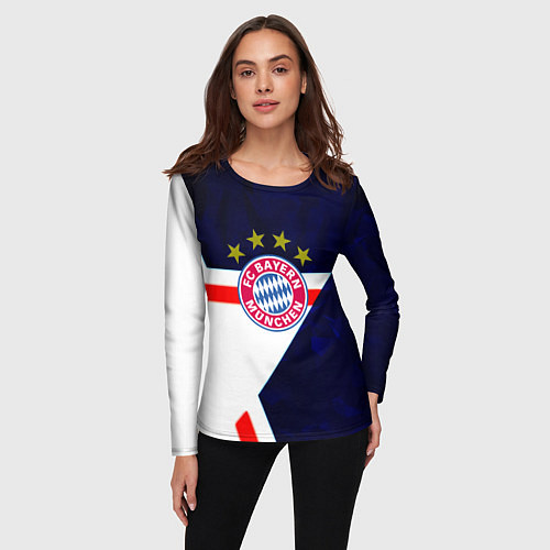 Женский лонгслив Бавария звезды геометрия / 3D-принт – фото 3