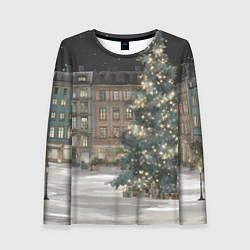 Лонгслив женский Елка во дворе, цвет: 3D-принт
