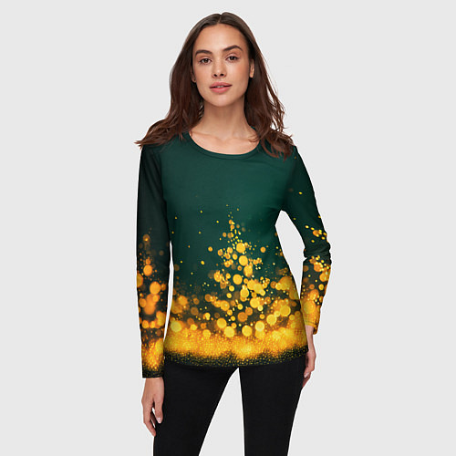 Женский лонгслив Новогодние елочки из боке / 3D-принт – фото 3