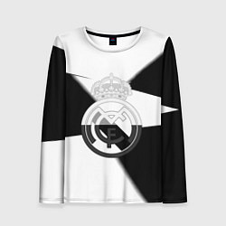 Лонгслив женский Реал Мадрид геометрия полосы, цвет: 3D-принт