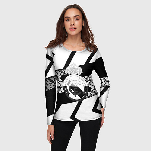 Женский лонгслив Реал Мадрид краски полосы / 3D-принт – фото 3