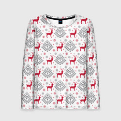 Лонгслив женский Олени среди елей, цвет: 3D-принт