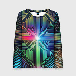 Лонгслив женский Линейная графика, цвет: 3D-принт