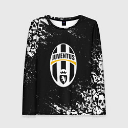 Лонгслив женский Ювентус черепа краски, цвет: 3D-принт