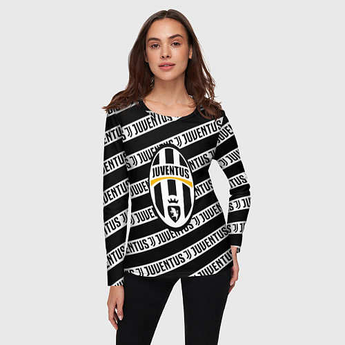 Женский лонгслив Ювентус полосы линии спорт / 3D-принт – фото 3