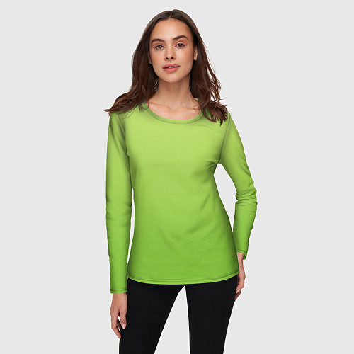 Женский лонгслив Color lime green / 3D-принт – фото 3