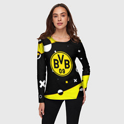 Лонгслив женский Borussia геометрия текстура, цвет: 3D-принт — фото 2