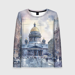 Лонгслив женский Санкт-Петербург зимний город, цвет: 3D-принт
