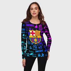 Лонгслив женский Barcelona x fortnite neon, цвет: 3D-принт — фото 2