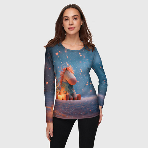 Женский лонгслив Игрушечная лошадка 2026 / 3D-принт – фото 3