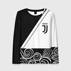 Женский лонгслив Ювентус геометрия полосы текстура