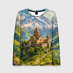 Женский лонгслив Храм у подножия вечных вершин
