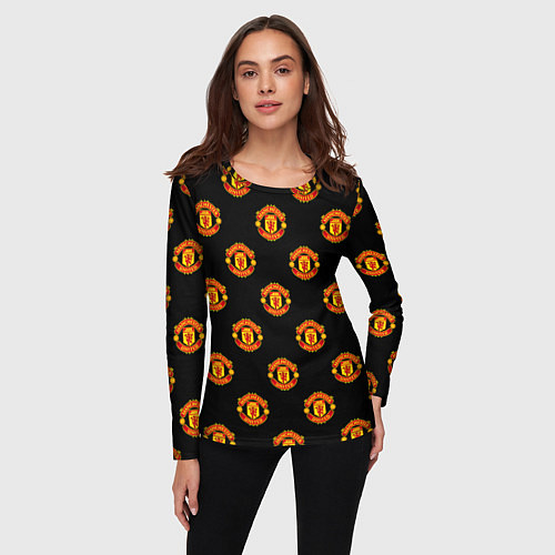 Женский лонгслив Manchester United Pattern / 3D-принт – фото 3