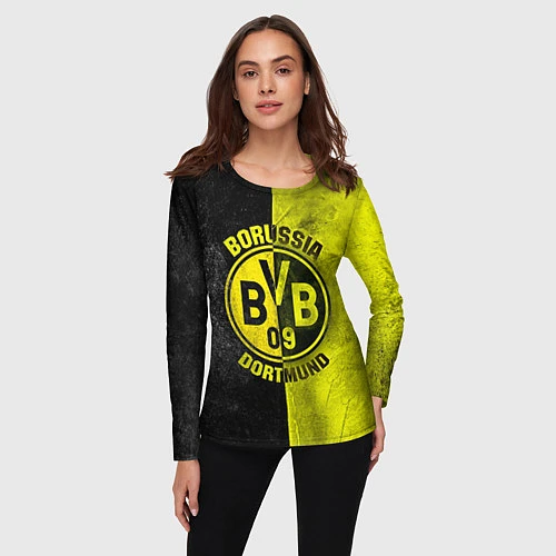 Женский лонгслив Borussia Dortmund / 3D-принт – фото 3