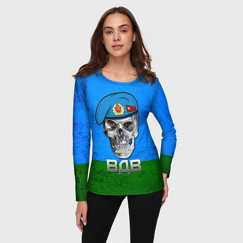 Женский лонгслив Череп: ВДВ / 3D-принт – фото 3