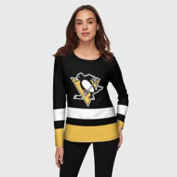 Лонгслив женский Pittsburgh Penguins: Black, цвет: 3D-принт — фото 2