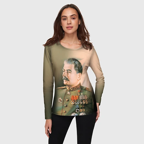 Женский лонгслив Иосиф Сталин / 3D-принт – фото 3